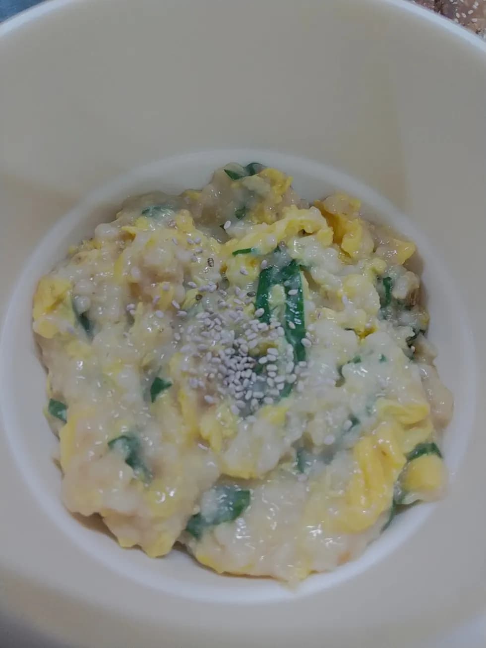 時短オートミールたまご粥