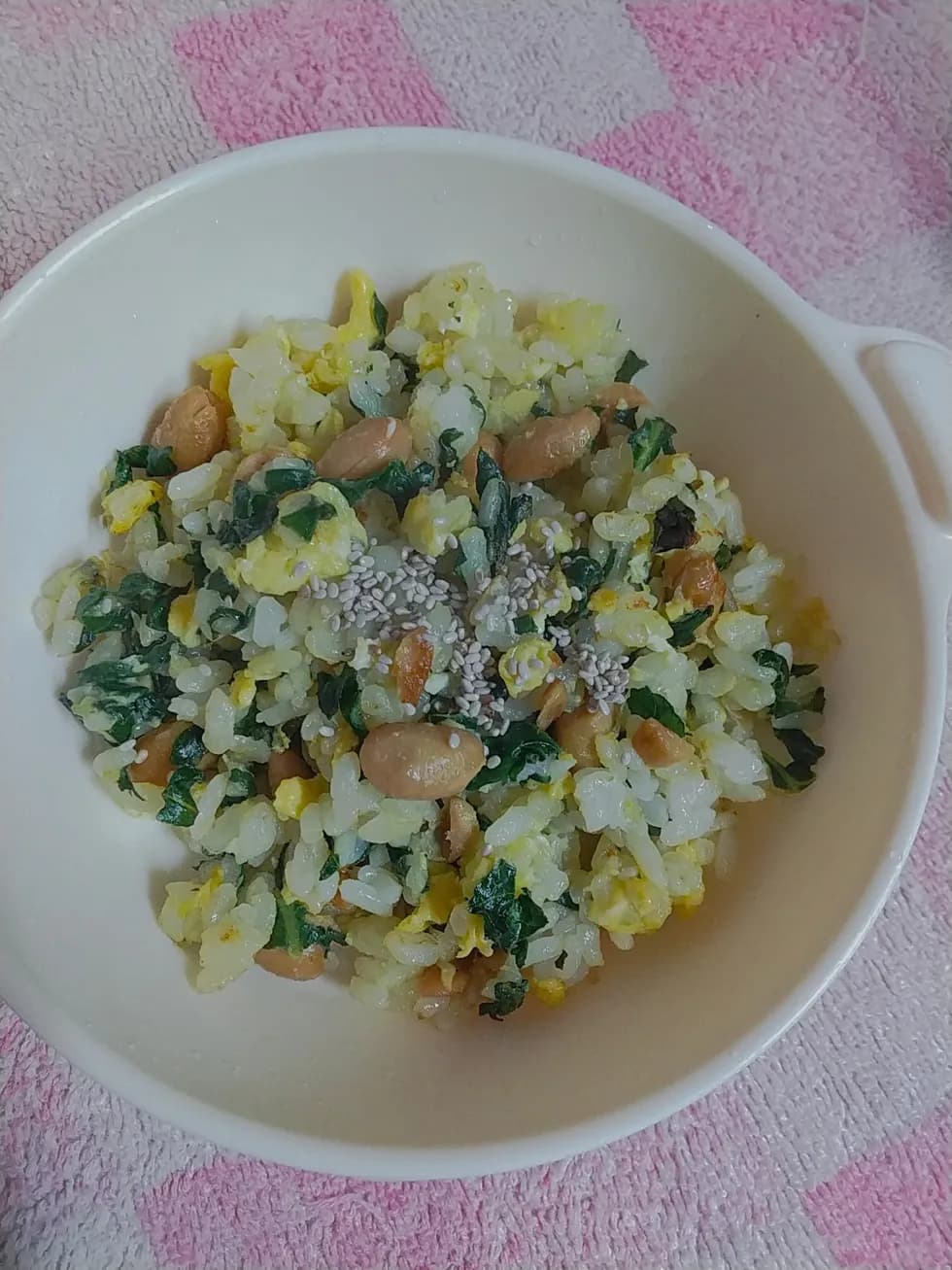 納豆小松菜チャーハン