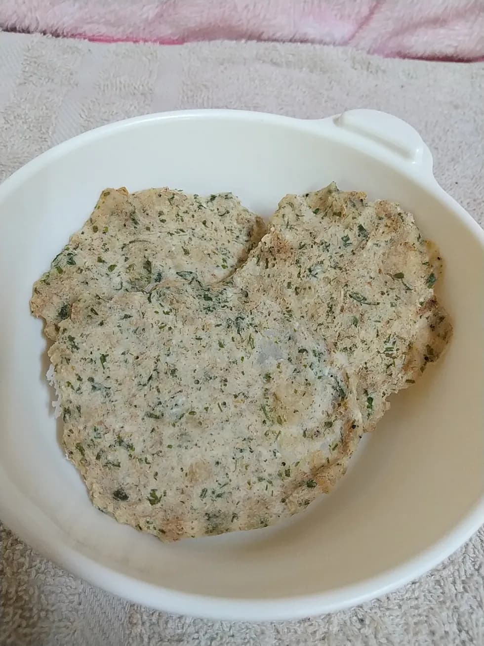 成長期に☆オートミールで干しえびと青のりのお煎餅