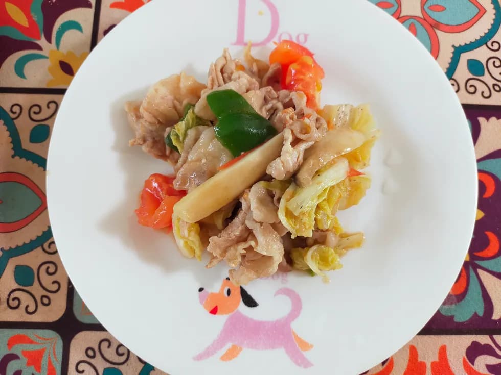 トマトでさっぱり野菜炒め