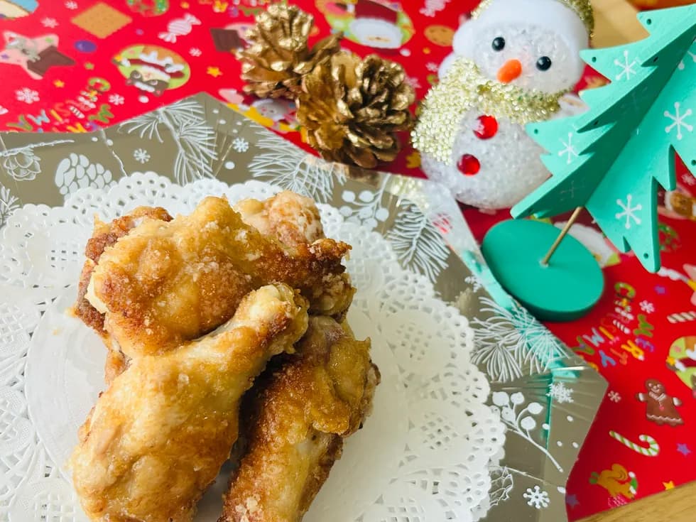 【クリスマス】少量の油で!フライドチキン🎄.*
