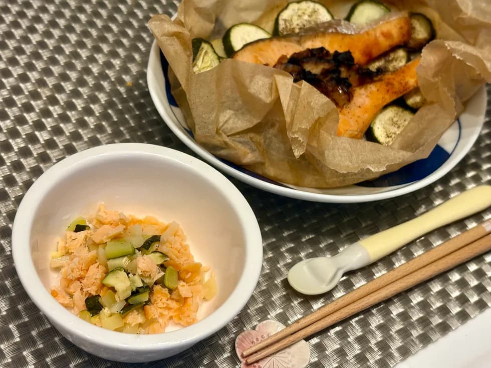 おとなごはんと一緒につくる*鮭と野菜のオーブン焼き