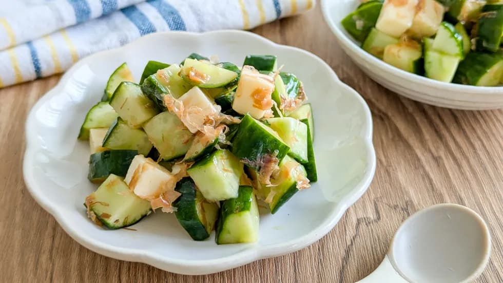 きゅうりとチーズのおかか和え