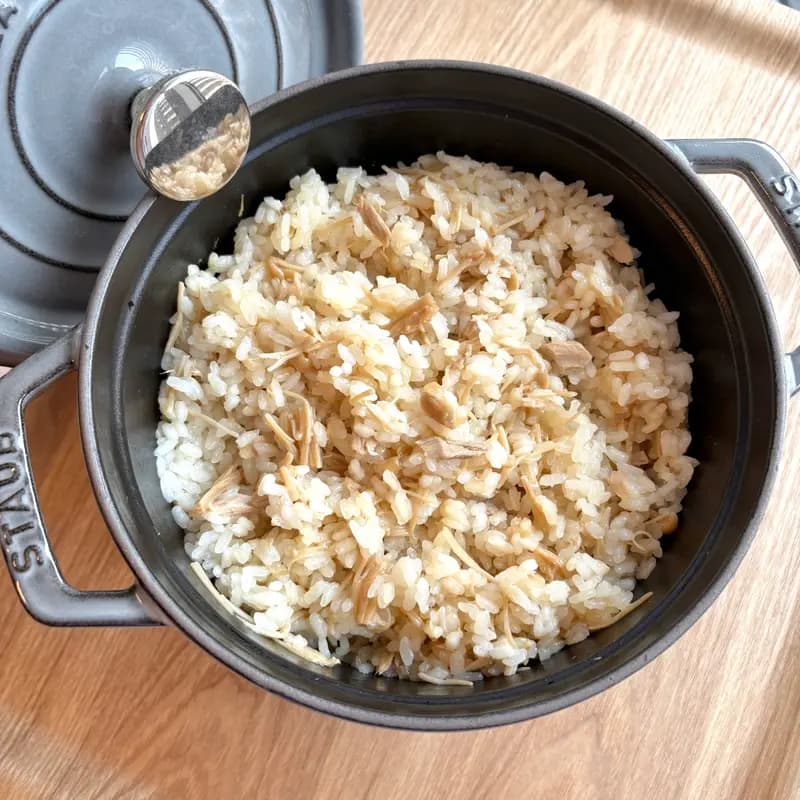 なめ茸とツナの炊き込みご飯