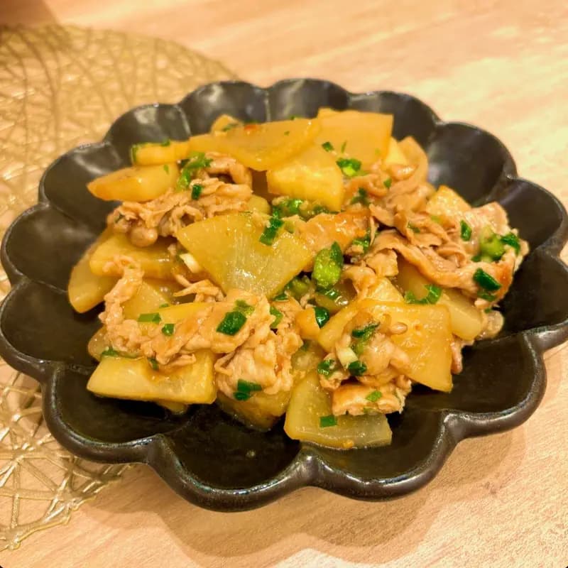豚肉と大根の甘辛炒め