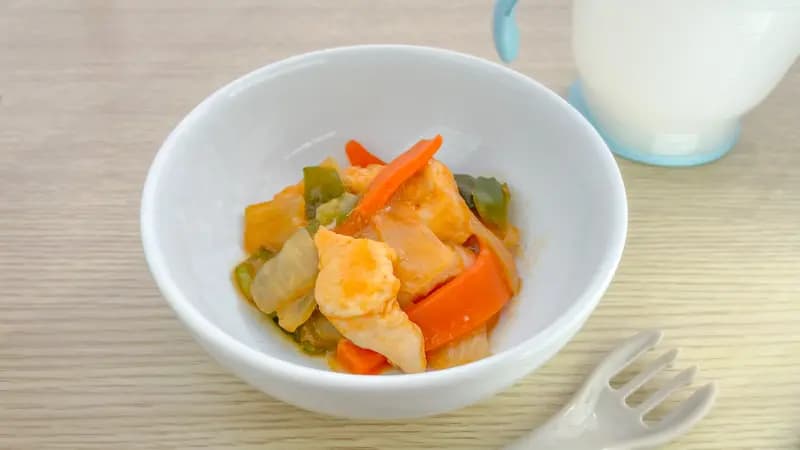 \ピーマンもパクパク/やさしい甘さの酢鶏風