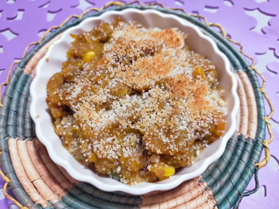 超カンタン!かぼちゃの煮物カレーグラタン