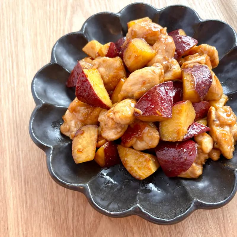 鶏肉とさつま芋の甘辛炒め