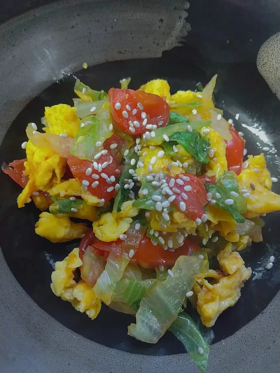 卵と夏野菜のサラダ炒め