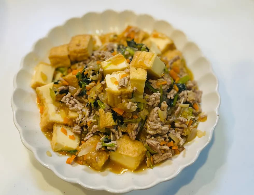 厚揚げのそぼろ煮