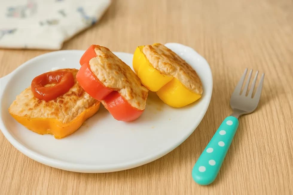 \カラフルで可愛い♡/パプリカの肉詰め