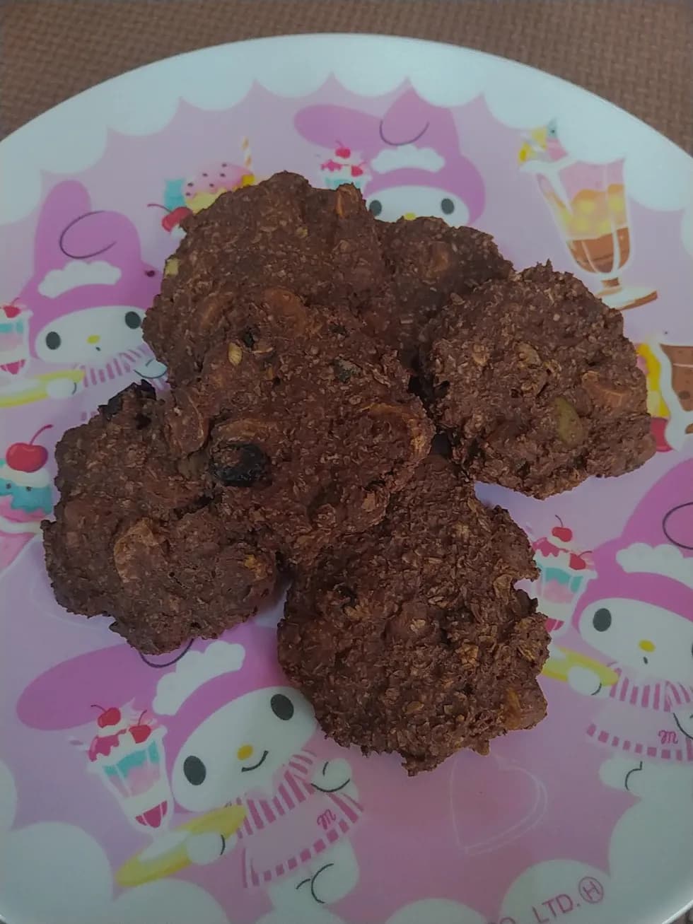 乳卵砂糖無し☆ドライフルーツとナッツのココアオートミールクッキー