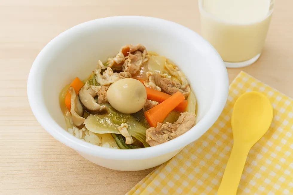 \野菜たっぷり!/豚肉と白菜の中華丼