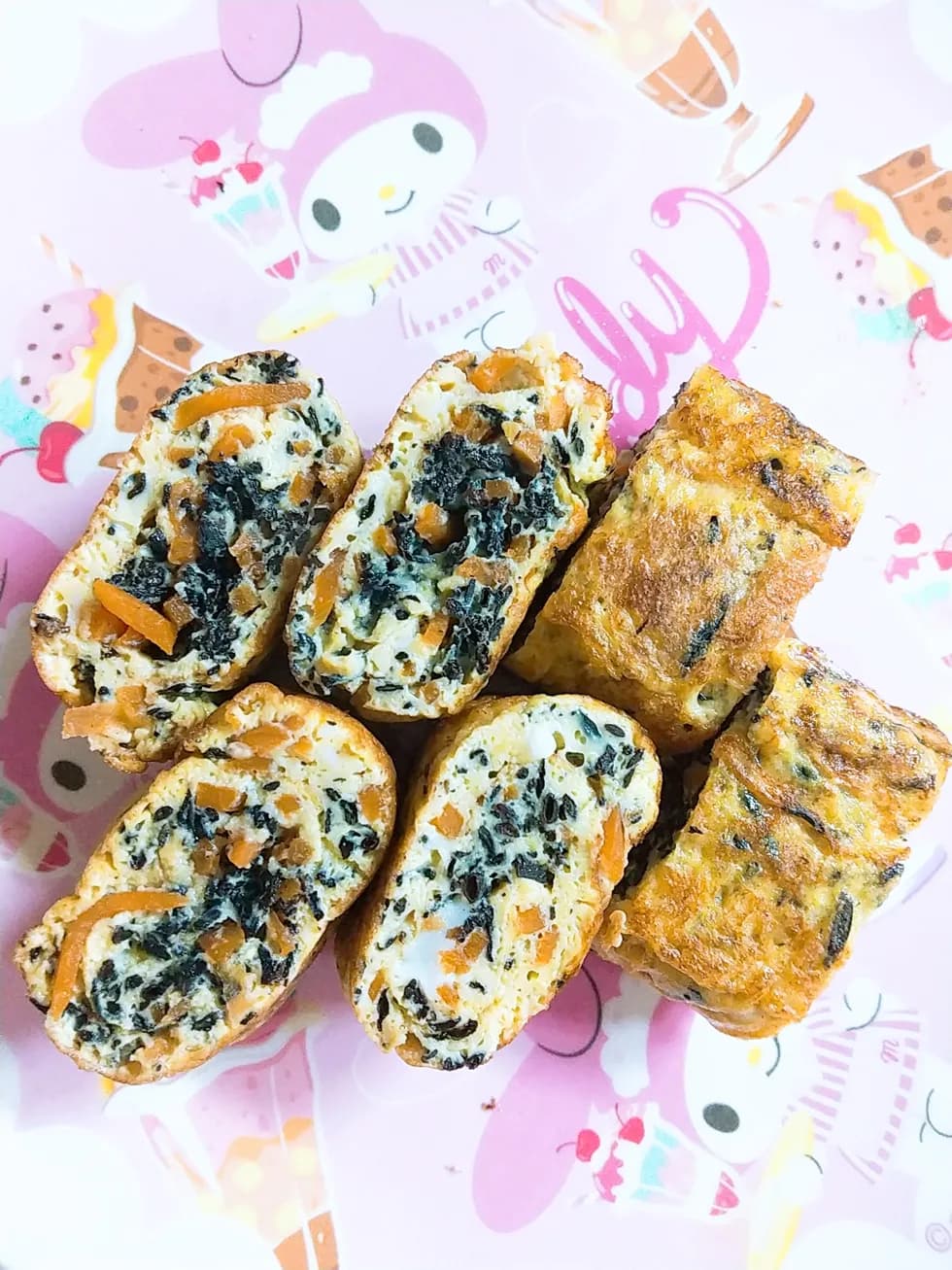 ひじきの煮物アレンジ☆具だくさん玉子焼き