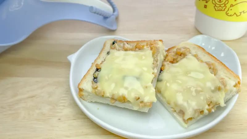 \骨サポート朝ごはん/ひきわり納豆のりチーズトースト