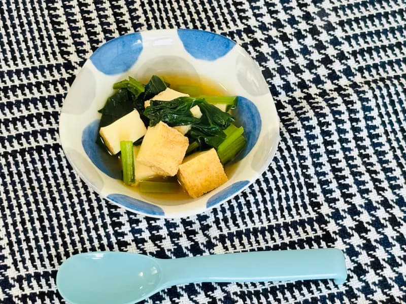 小松菜と厚揚げの甘辛煮