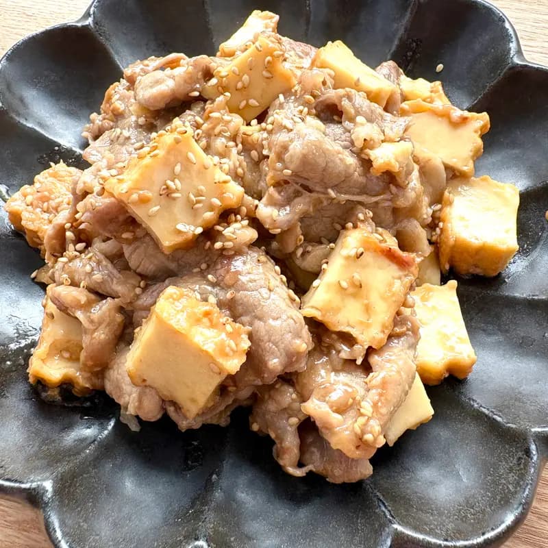 豚肉と厚揚げの甘辛みそ炒め