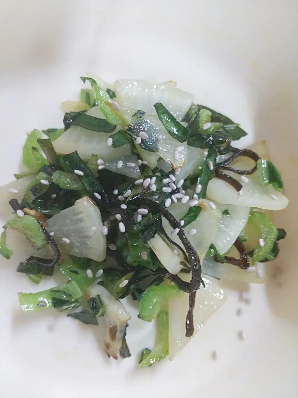大根と小松菜の塩昆布炒め