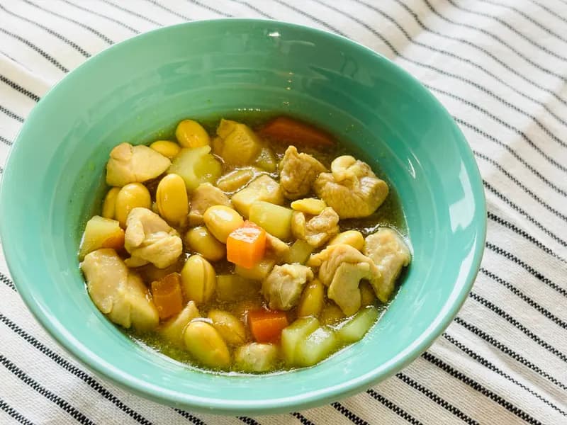 鶏肉と大豆のカレーポトフ