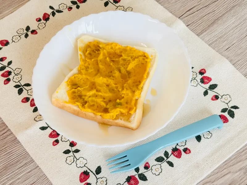 【朝ごはん】かぼちゃヨーグルトトースト