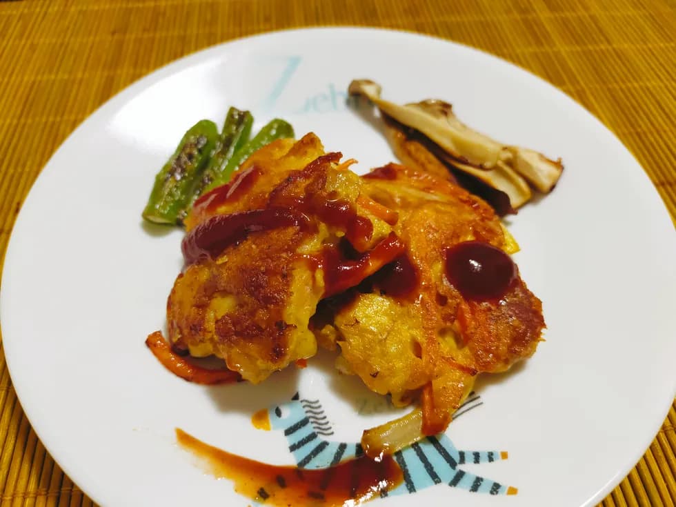 豚しゃぶ肉でピカタ風