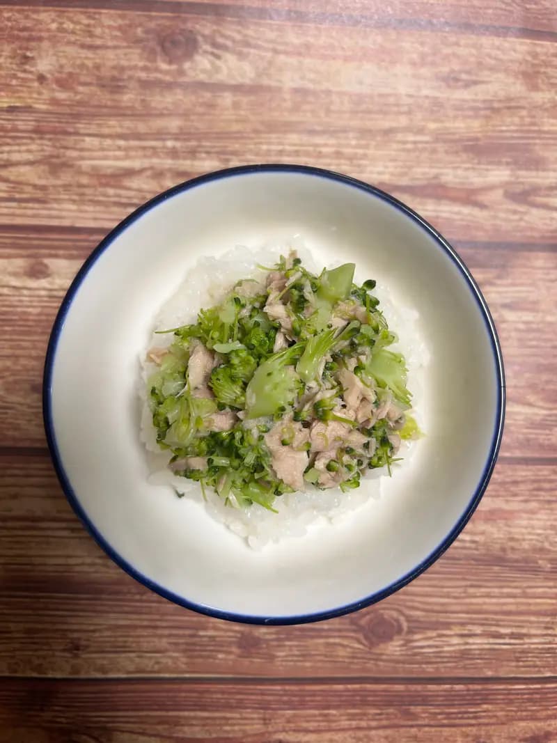 ツナとブロッコリーの軟飯丼